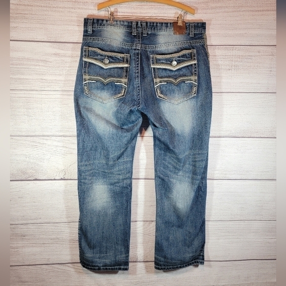 Gs115 Gramercy Slim Fit Jeans Blue Size 40x33 Men's - Picture 2 of 9